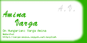 amina varga business card
